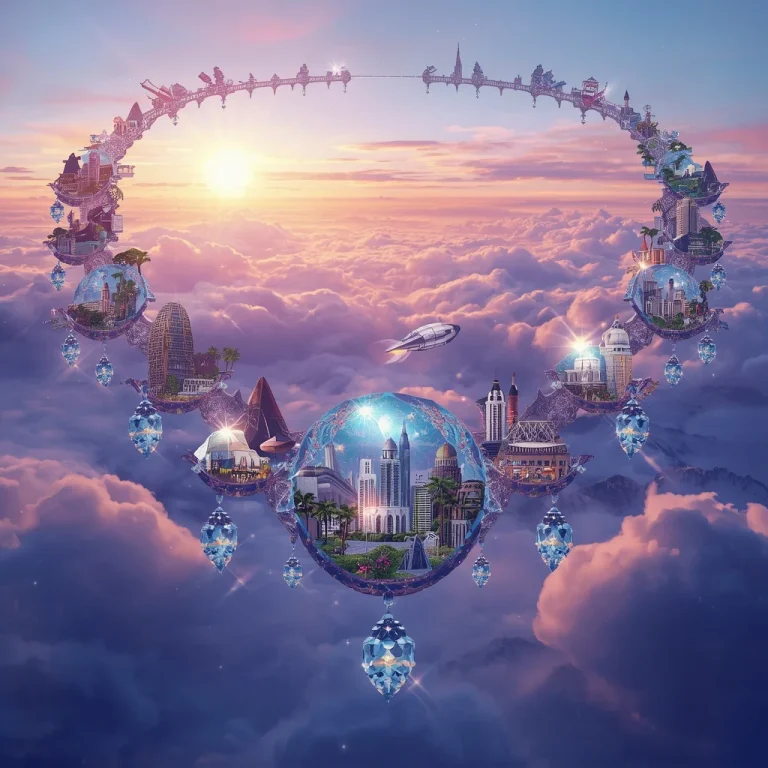 Floating Giant Diamond Necklace Across The Sky | instagram prompt for aesthetic — AI image prompt