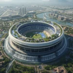 Giant Luxury Floating Crown Stadium With Residential Sky Rings and Crystal Waterfalls | Trending prompt in Instagram 2026