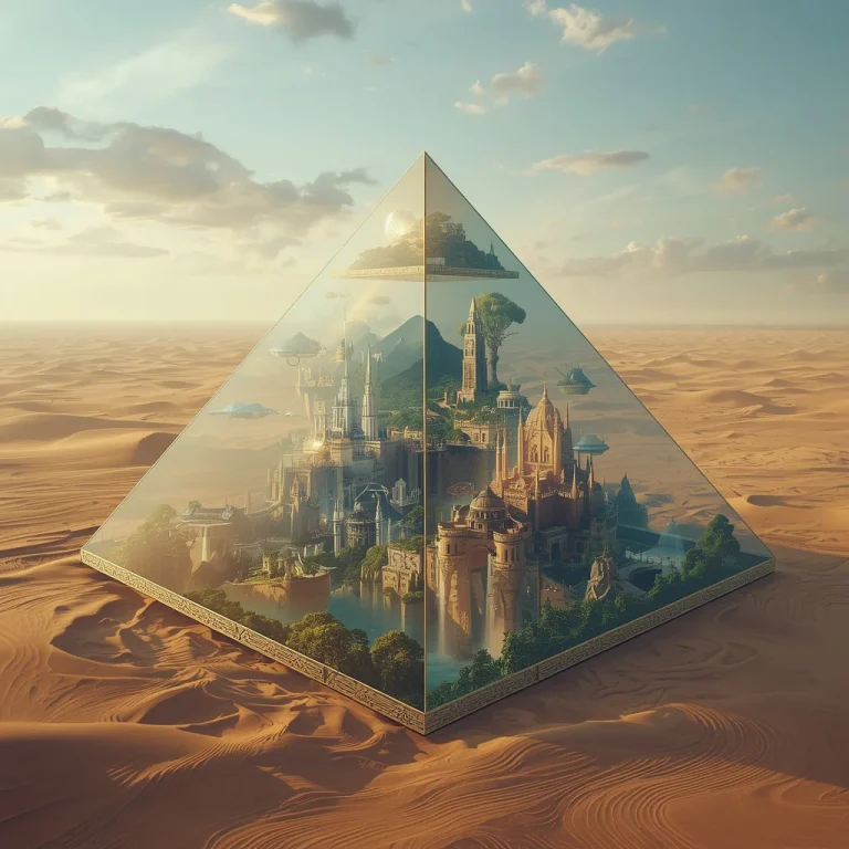 Luxury Glass Pyramid Opening Into Secret Universe | Prompt for Gemini AI trending — AI image prompt