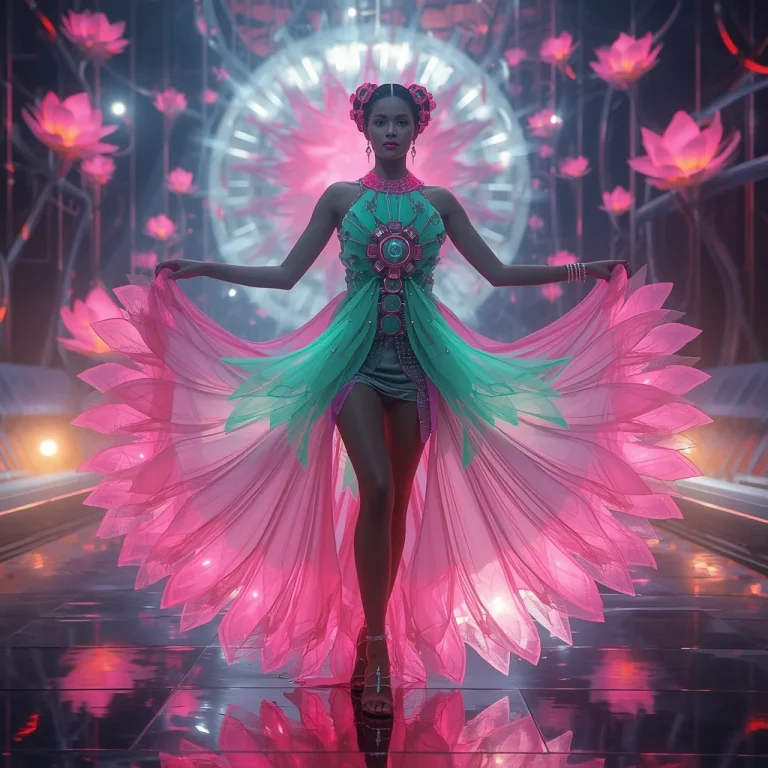 Plasma Lotus Alloy Saree with Reactor Energy Bloom Spiral Collapse Nexus Dome | new ai prompt for image generation — AI image prompt